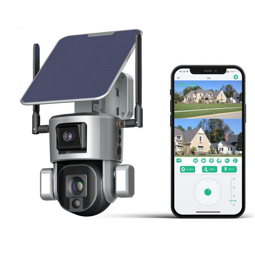 WIFI Dual camera Solar powered camera security system outdoo