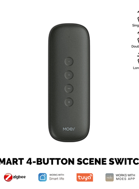 Tuya ZigBee Smart Scene Switch 4Button Portable Wireless