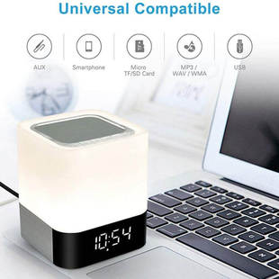 LED Touch Night Light USB Rechargeable Lamp Wireless Speaker