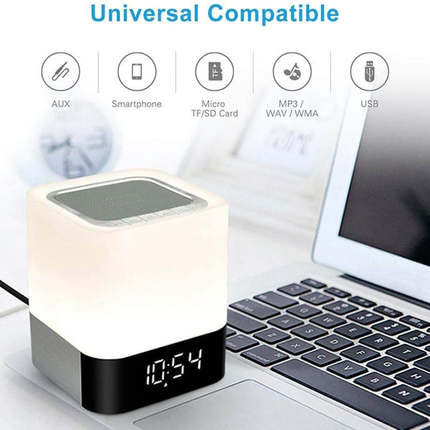 LED Touch Night Light USB Rechargeable Lamp Wireless Speaker