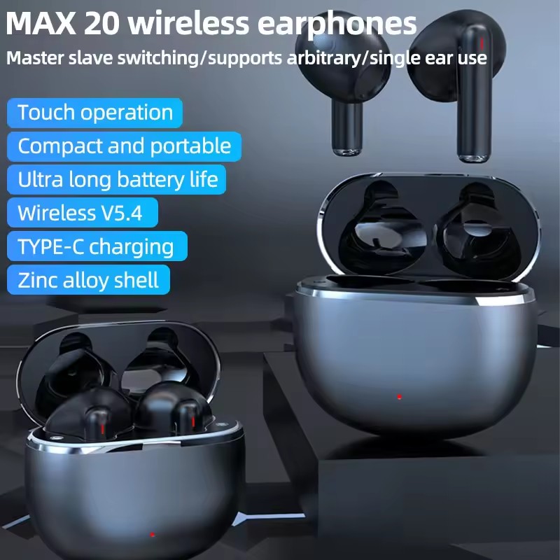 MAX20 TWS Earphones Bluetooth Low Latency Wireless Earbuds