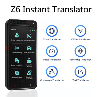 Z6 Voice Real-time Translator 4.1”Smart Instant Translation
