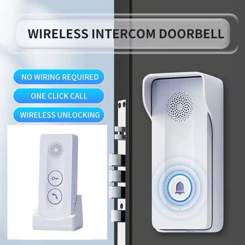 Wireless Intercom Door Outdoor Doorbell, Remote Unlocking
