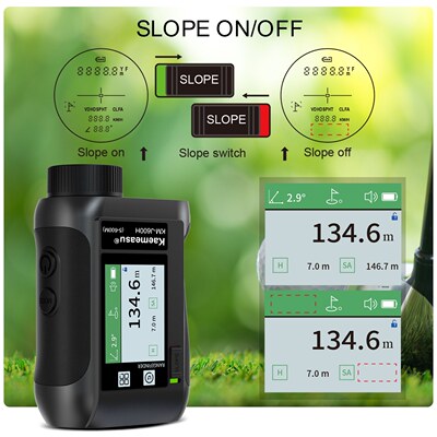 Golf Rangefinder Distance Meter with LCD Touch Screen 6.5X M