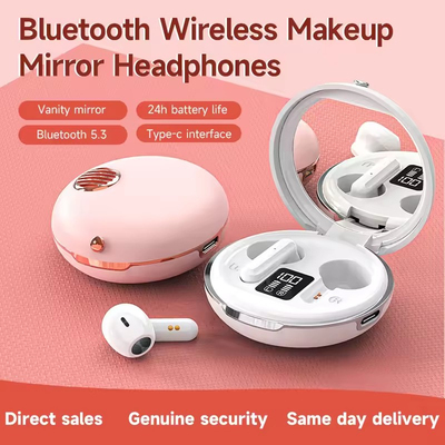 Makeup Mirror TWS Wireless Bluetooth 5.3 Headphone Earbuds