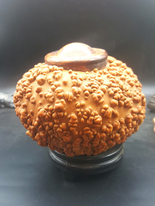 丰一阁精品红润包浆异形满天星疙瘩葫芦茶叶罐咖啡罐把件天然摆件