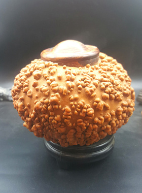 丰一阁精品红润包浆异形满天星疙瘩葫芦茶叶罐咖啡罐把件天然摆件