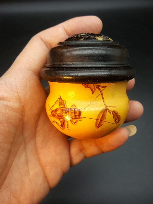 丰一阁庞昌山烫画草虫蟋蟀无脐蜘蛛肚鸡心蛉虫扎嘴葫芦鸣虫用具