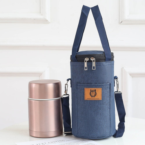 焖烧壶专用饭袋便当包保温桶袋子圆形饭盒袋便当盒饭桶保温袋带饭