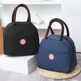 手提包女小圆包饭盒袋妈咪包加厚便当上班手提小布包手拎袋化妆包