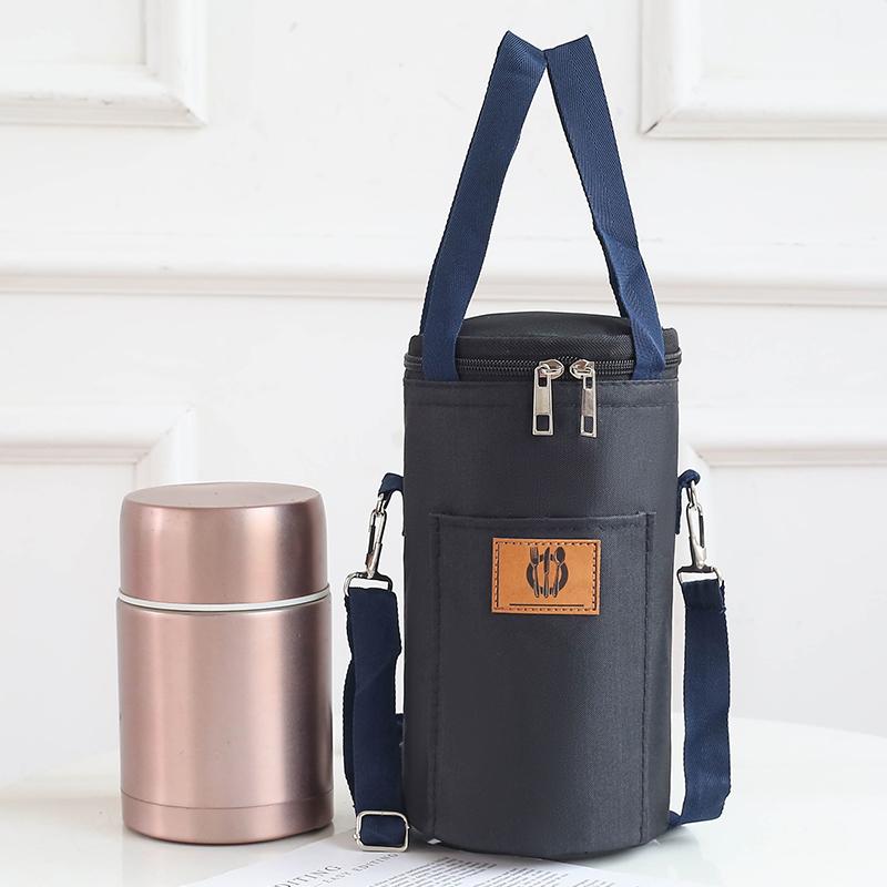 焖烧壶专用饭袋便当包保温桶袋子圆形饭盒袋便当盒铝箔保温袋带饭