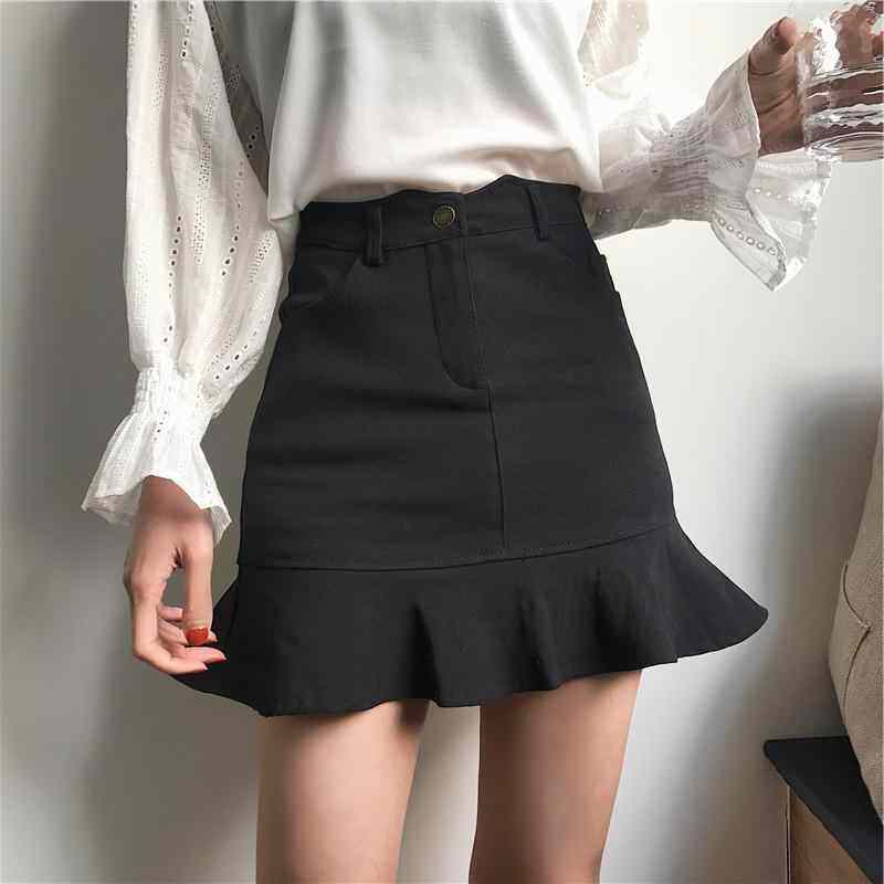 新款裙子装chic女装高腰韩版半身裙荷叶边鱼尾短裙A字包臀裙春秋在类目 女装/女士精品, 半身裙中 - 来自Buy2taobao.com提供专业的淘宝代购服务