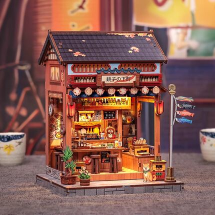 新品CuteBee城市漫步銚子的下町柯南DIY小屋日系书立微缩场景礼物