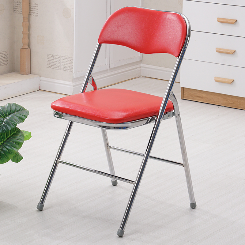 折叠椅子靠背家用便携简易凳子电脑办公室会议座椅宿舍餐椅职员椅
