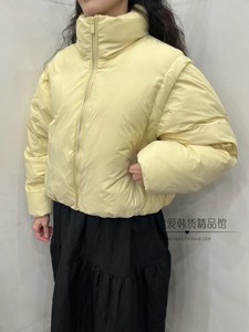 韩国东大门代购立领短款羽绒服女 23冬季加厚保暖面包服鸭绒外套