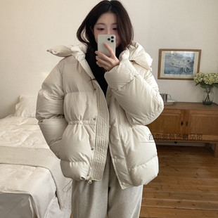 ERUME韩国代购简约短款羽绒服女 25冬季洋气显瘦面包服鸭绒外套