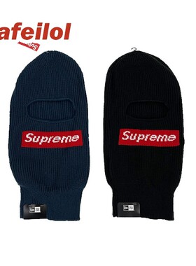 现货 Supreme 21FW New Era Box Logo Balaclava 毛线面具面罩