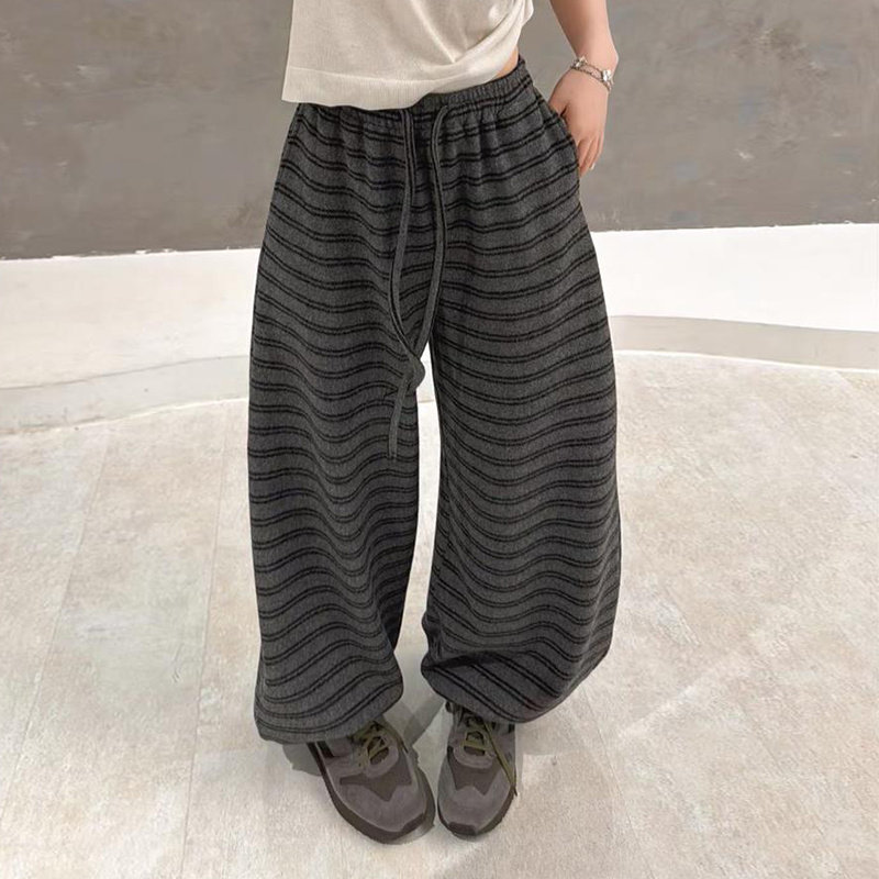 条纹垂感百搭休闲裤长裤