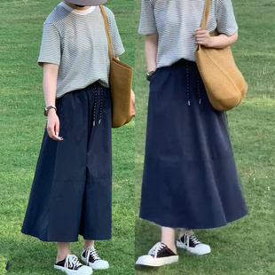 宽松纯色花苞裙女装 极简时尚 韩系高腰显瘦松紧腰a字半身裙蓬蓬裙