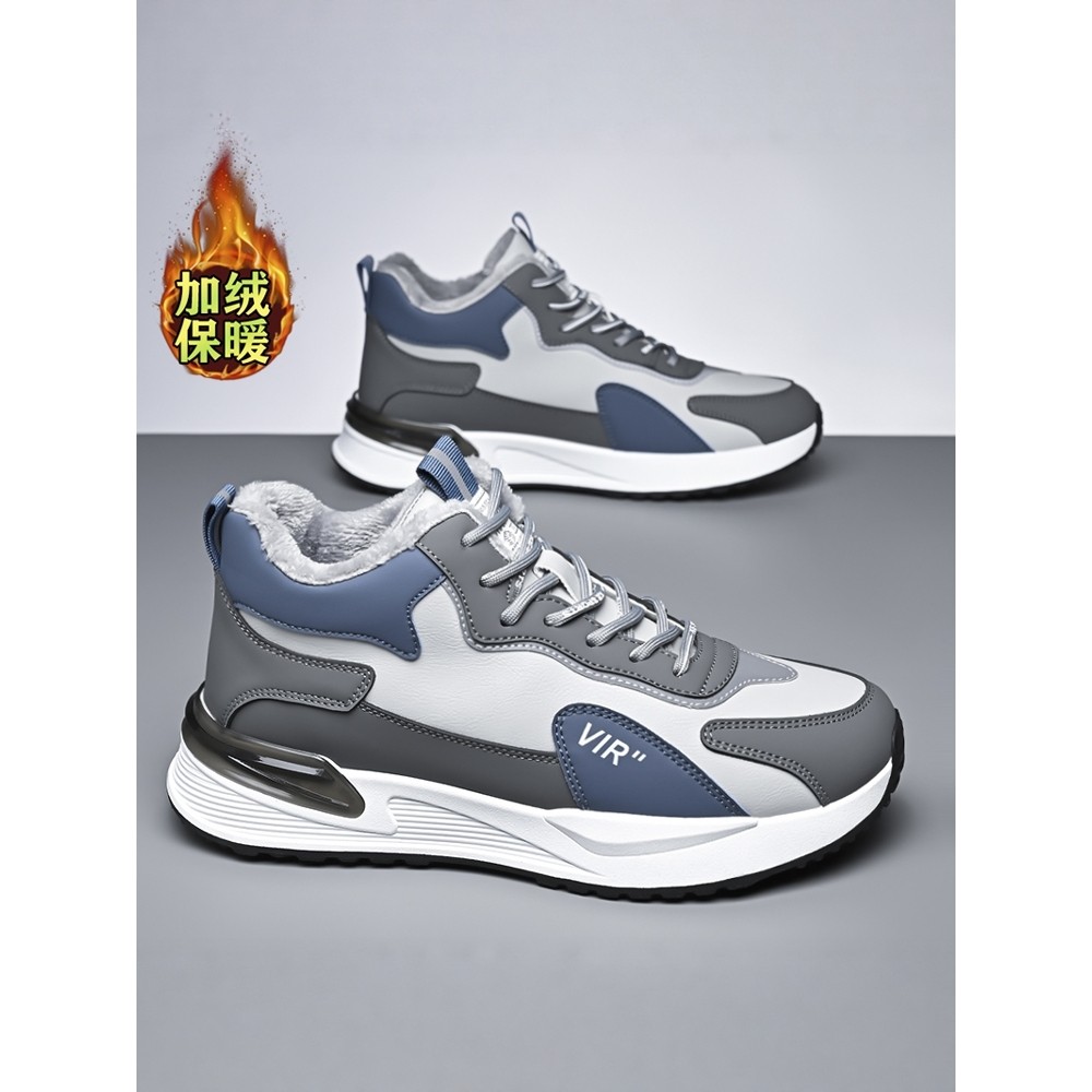 正品牌官方团购老爹鞋男新款冬季加绒运动棉鞋青少年皮面防水防滑
