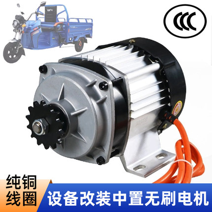 电动三四轮车电机48v60V人力车中置直流方波无刷电动机割草机马达