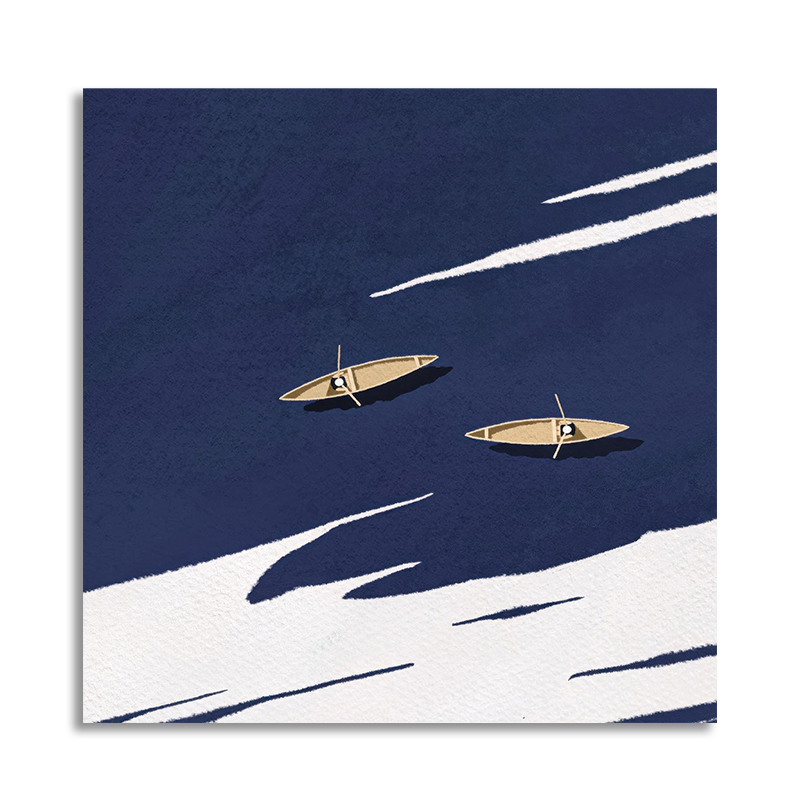 【底价捡漏】插画师YuDam复刻版画高级极简风宁静客厅装饰画挂画