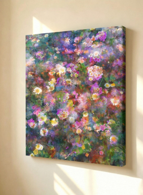 无框画Navina梦幻野花花丛装饰画多重叠色花卉客厅文艺ins挂画