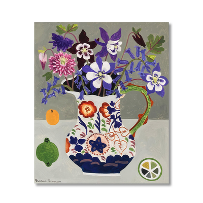 【新品特惠】复刻版画植物花卉花瓶花朵田园复古餐厅客厅挂画画芯