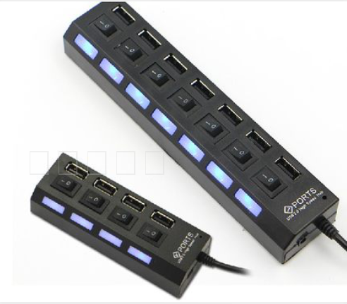 7口4口USB2.0 HUB分线器一拖七/四笔记本电脑扩展接口合宝集线器