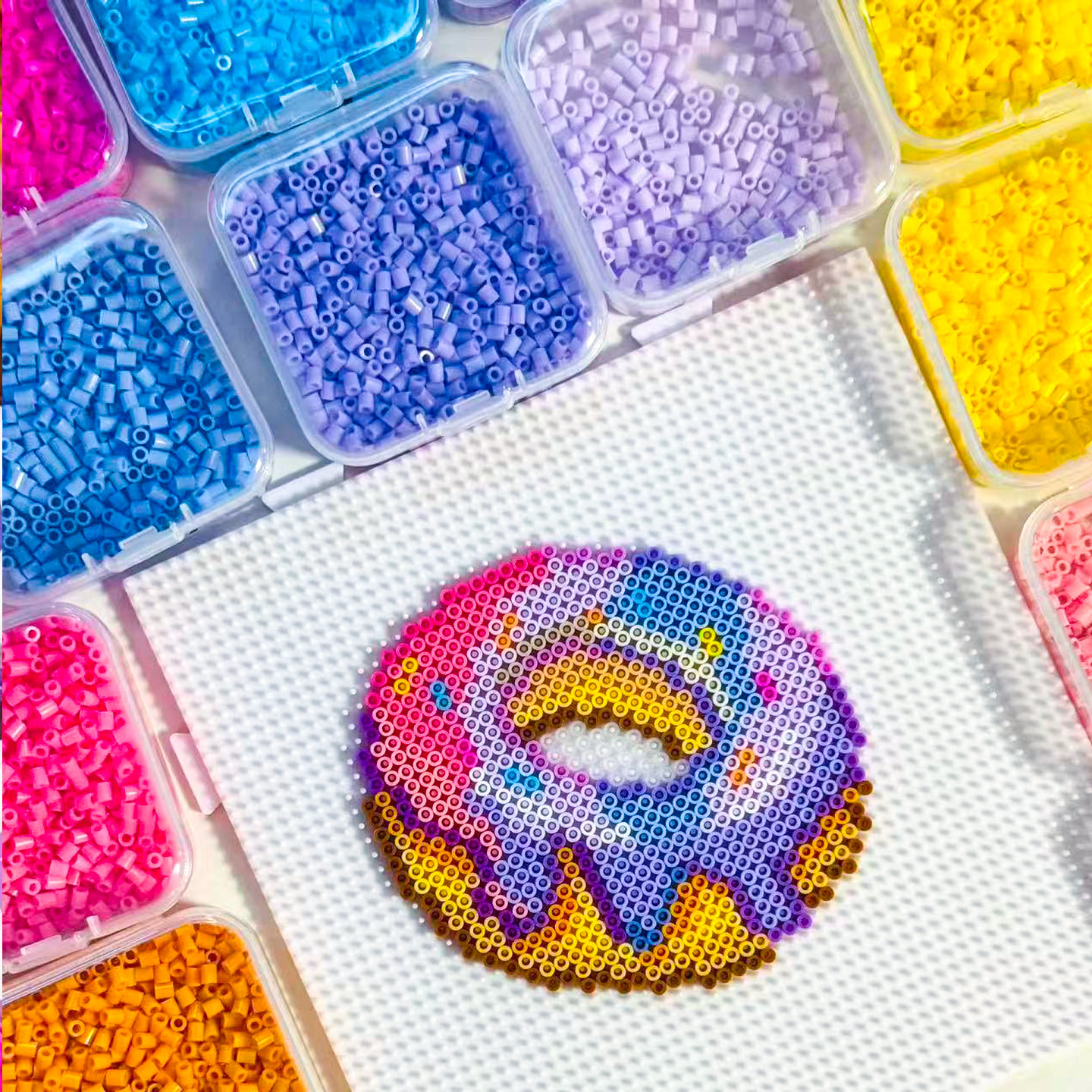 拼豆融合豆拼拼豆豆手工diy玩具补充包5mm72色 2.6mm168色