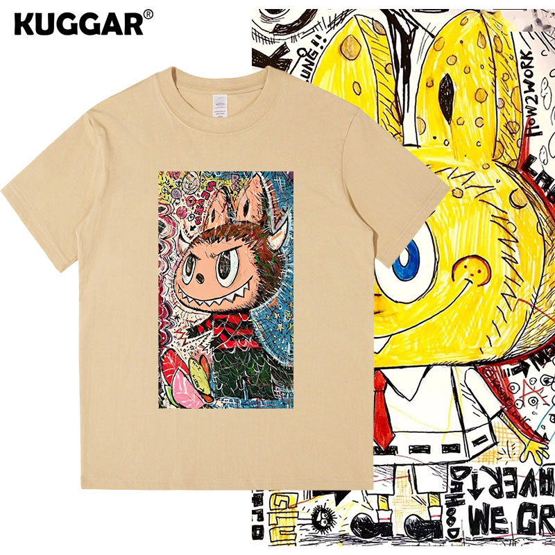 拉布布纯棉t恤哆啦A梦短袖中大童棉圆领海绵宝宝衣服儿女童装上衣