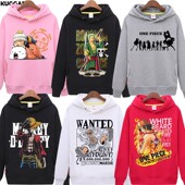 海贼王卫衣联名男罗路飞五档尼卡索隆男女连帽儿童宽松衣服秋冬装