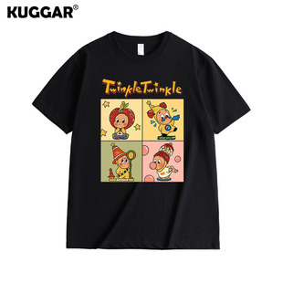 123星星人联名百搭T恤短袖夏季卡通周边卡通可爱休闲衣服纯棉潮