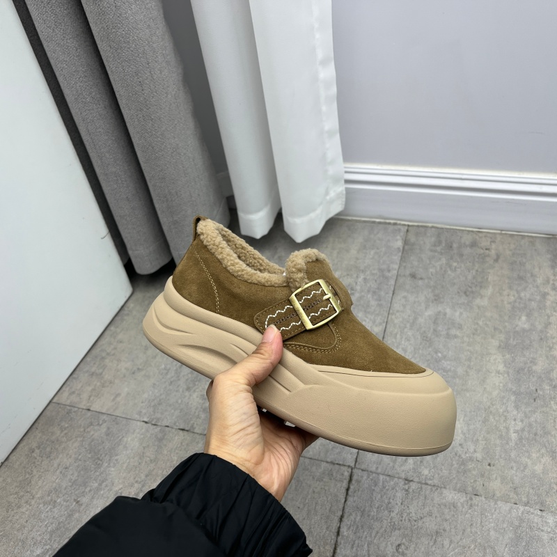 韩版圆头厚底搭扣勃肯鞋