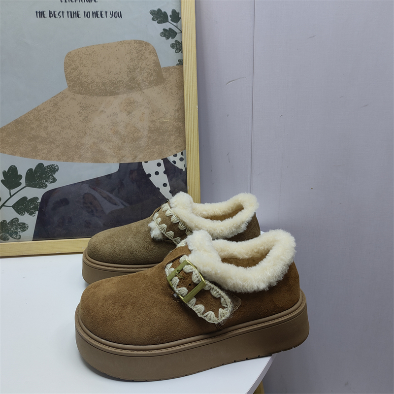 毛绒保暖百搭中跟(3-5cm)休闲