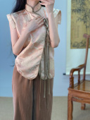 气质立领上衣流苏设计感 女夏季 起源学新中式 改良国风提花马甲衬衫