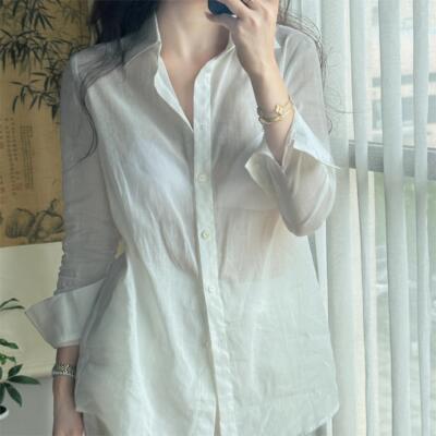 新款设计感时尚苎麻衬衫