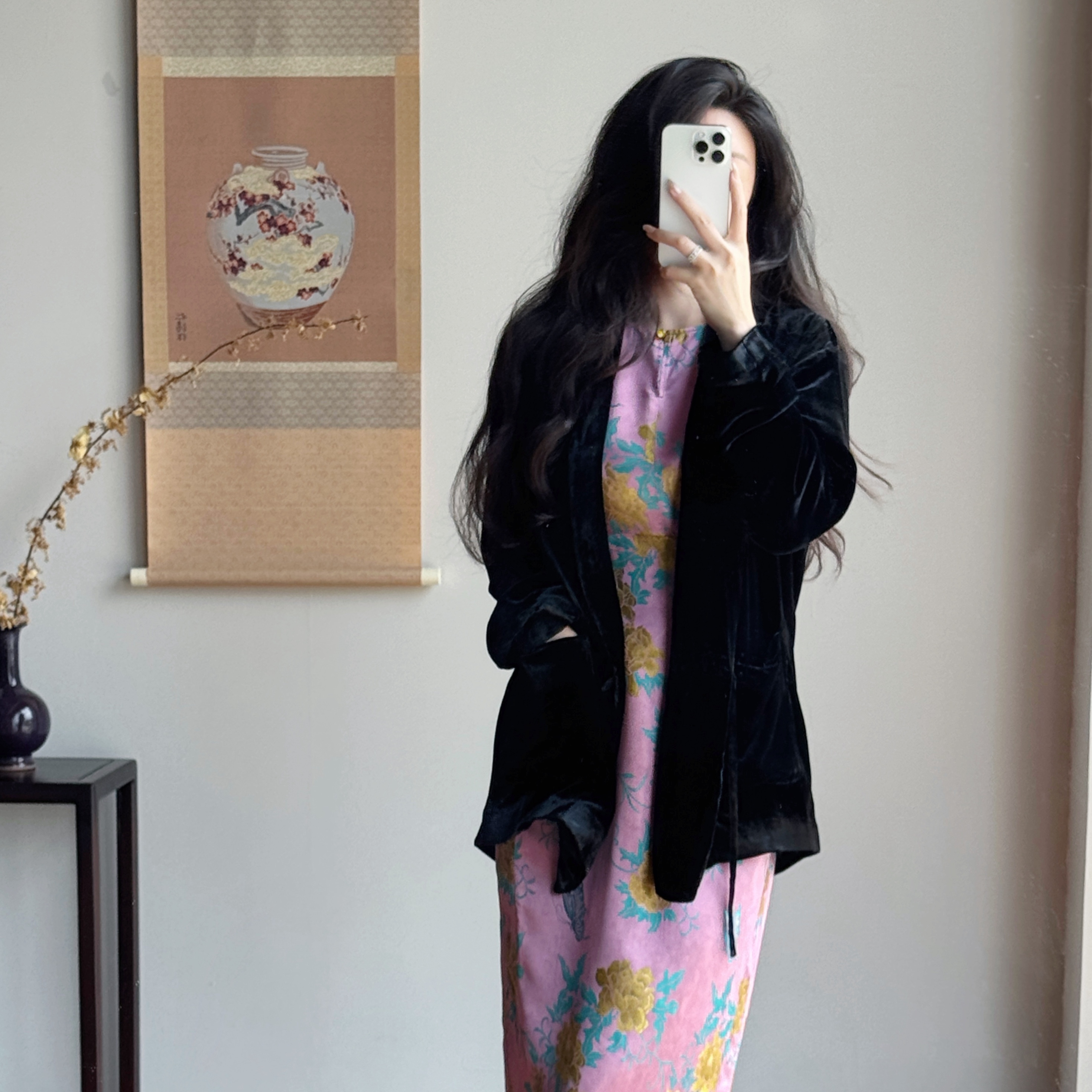 春秋桑蚕丝真丝丝绒外套