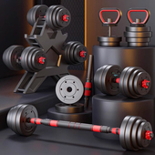 爱喜健身家用可调节重量哑铃一对 组合男女通用燃脂练习 杠铃套装