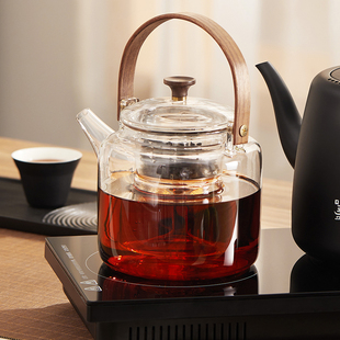 鸣盏养生耐高温玻璃侧把煮茶壶冲茶器泡茶壶电陶炉专用煮茶器过滤