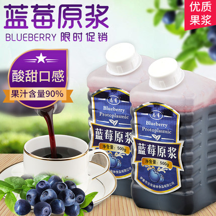 小兴安岭蓝莓果汁东北志有蓝莓原浆蓝莓汁非浓缩蓝梅果味饮料500g