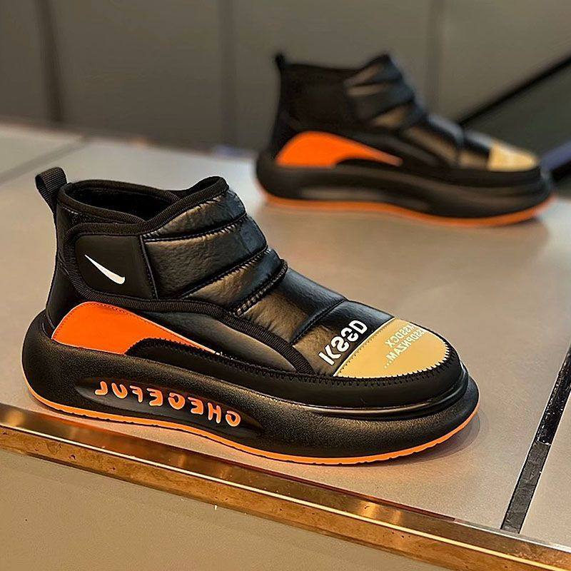 秋冬季羽绒布面雪地棉靴2026快手超火软底加绒绿色百搭爆款男潮鞋,流行男鞋,棉鞋,淘宝优惠券,粉丝福利购,淘宝优惠卷