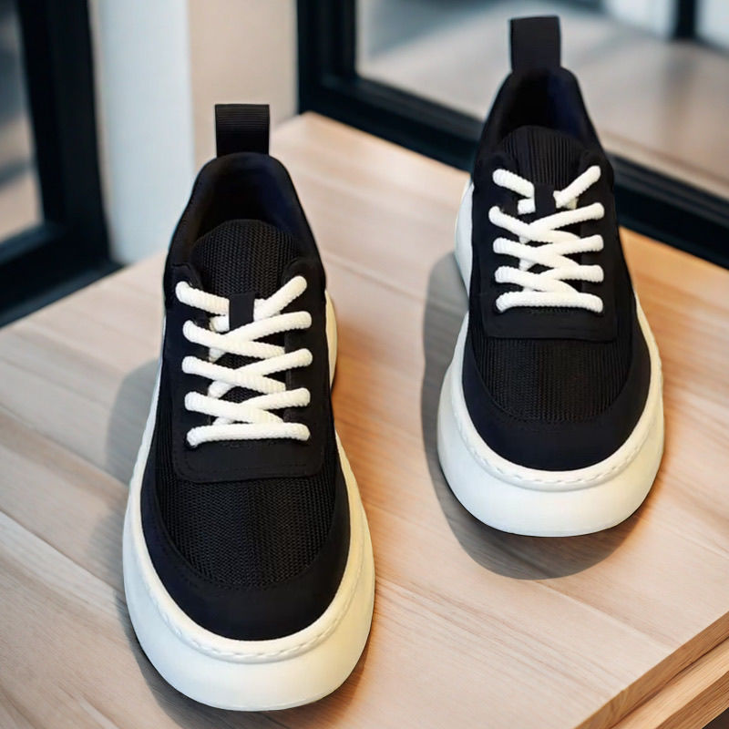 2025夏季新款网布时尚百搭舒适透气网红美式板鞋圆头运动休闲男鞋