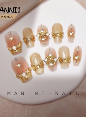 MANNI[克拉恋人]手工穿戴甲短款2025高级感k9闪钻美甲气质显白