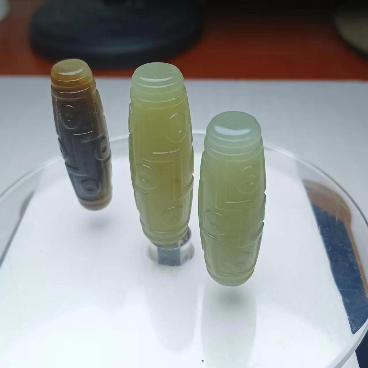 天然新疆和田玉昆仑玉且末糖玉雕刻九眼天珠小吊坠挂饰