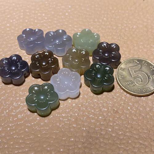 天然和田玉手链手串烟紫晴水糖玉黄口白玉小梅花背云DIY配饰配件