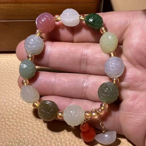 天然和田玉多宝南红手链手工小乌龟壳富甲天下招财手串女元宝吊坠