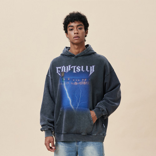 A11SLAVE倒影印花卫衣国潮情侣