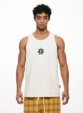 A11SLAVE徽章印花背心男女夏季新款美式复古潮牌坎肩上衣无袖T恤