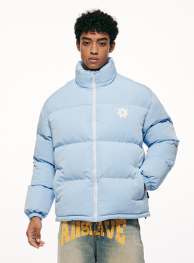 A11SLAVE基础徽章印花立领面包棉服男女冬季棉衣情侣美式外套棉袄